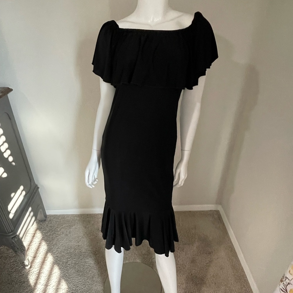 LuLaRoe Black Off-Shoulder Sheath Dress